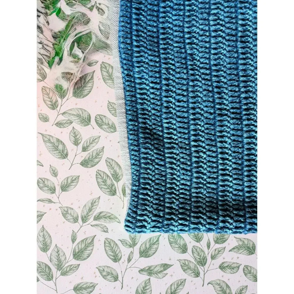 Villa Classic Home Set of 2 Blue Linen Pillow Covers Square Teal Textured Zip